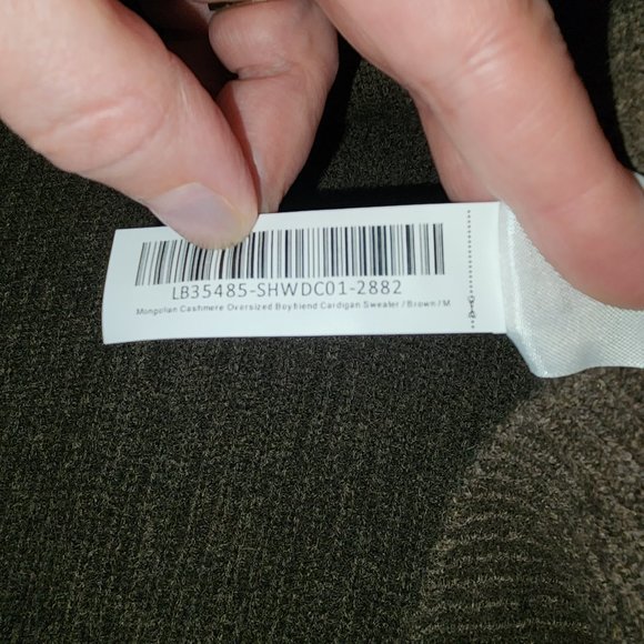 Quince Mongolian Cashmere Oversized Boyfriend Cardigan Sweater NWT Brown Med - Picture 8 of 8